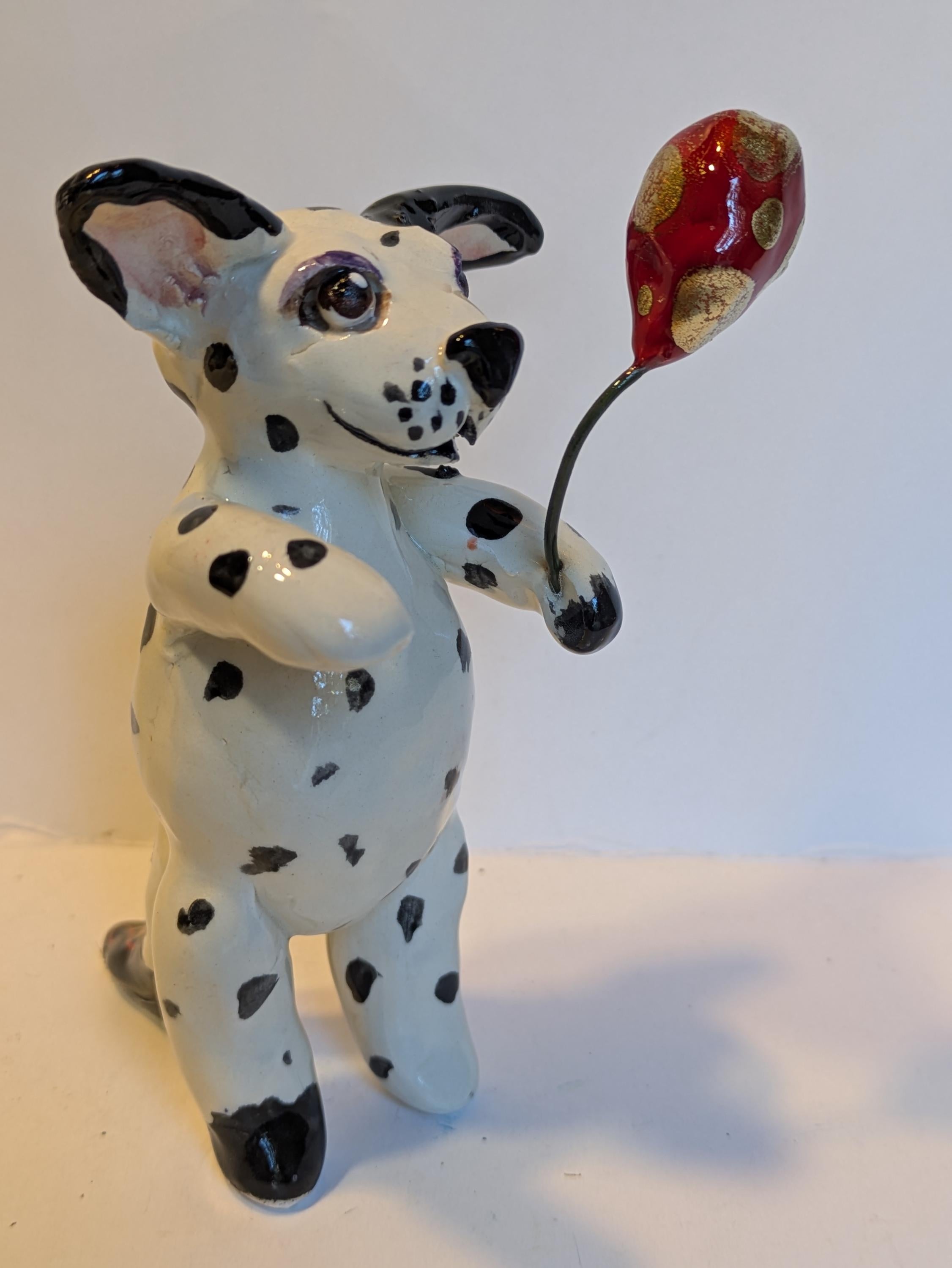 Balloon Dog — WhimsiClay Circus Figurine, Handmade by Amy Lacombe