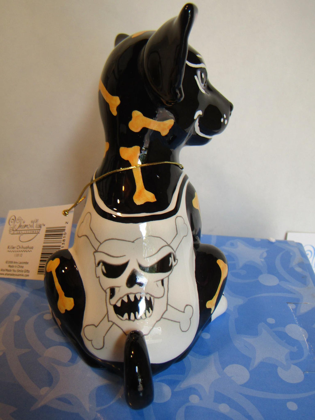 Killer — WhimsiClay Chihuahua Sculpture by Amy Lacombe, Gift Boxed with Pins