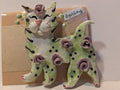 Spring — Vintage WhimsiClay Handmade Ceramic Cat Pin by Amy Lacombe