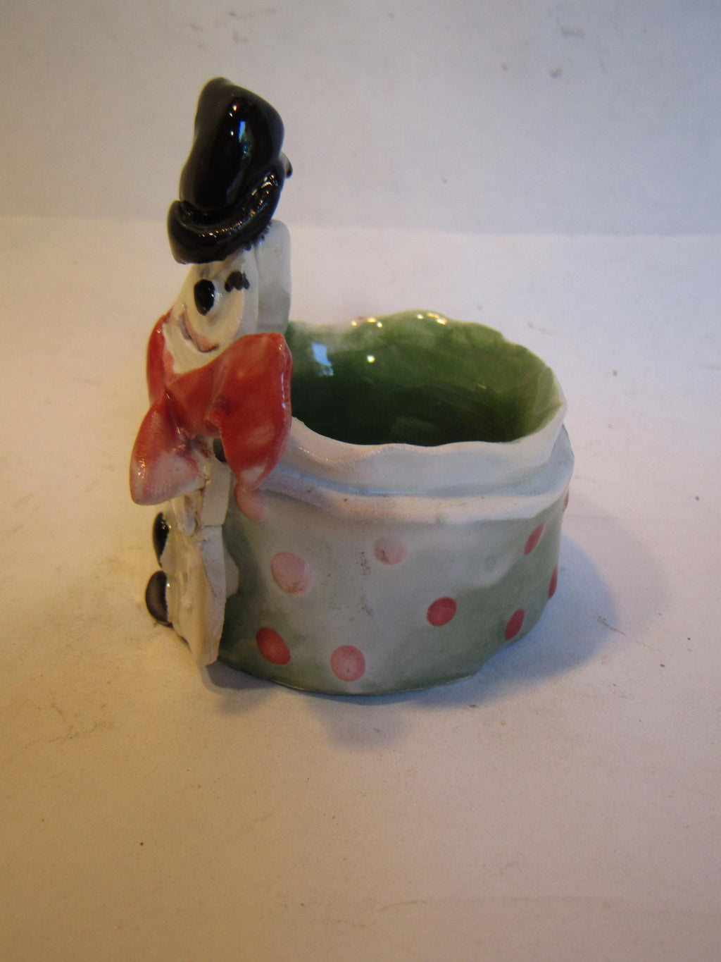 Snowman — Vintage WhimsiClay Handmade Votive with Surprise Pin