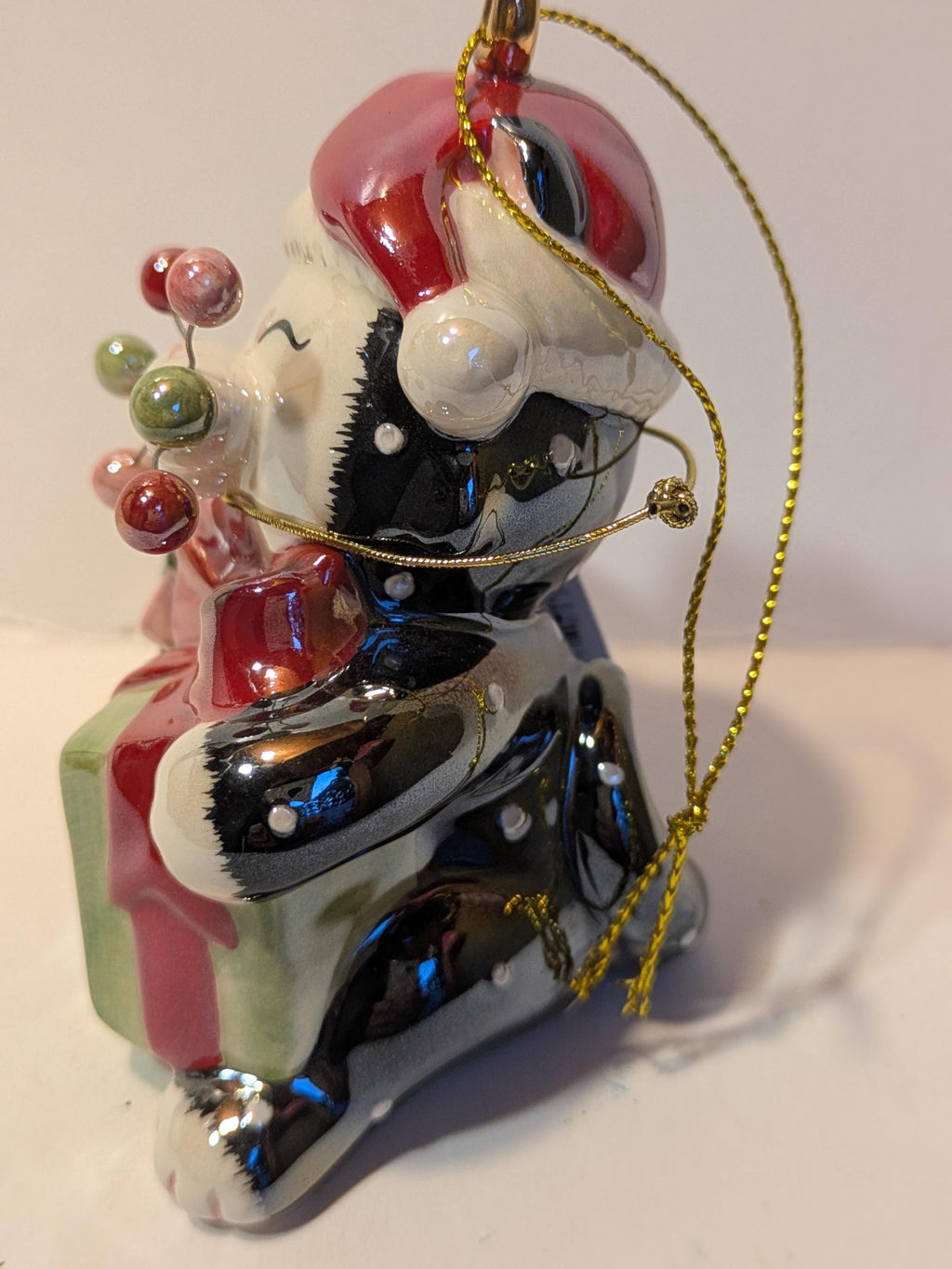 Noel — Rare WhimsiClay Colorful Tuxedo Cat Ornament