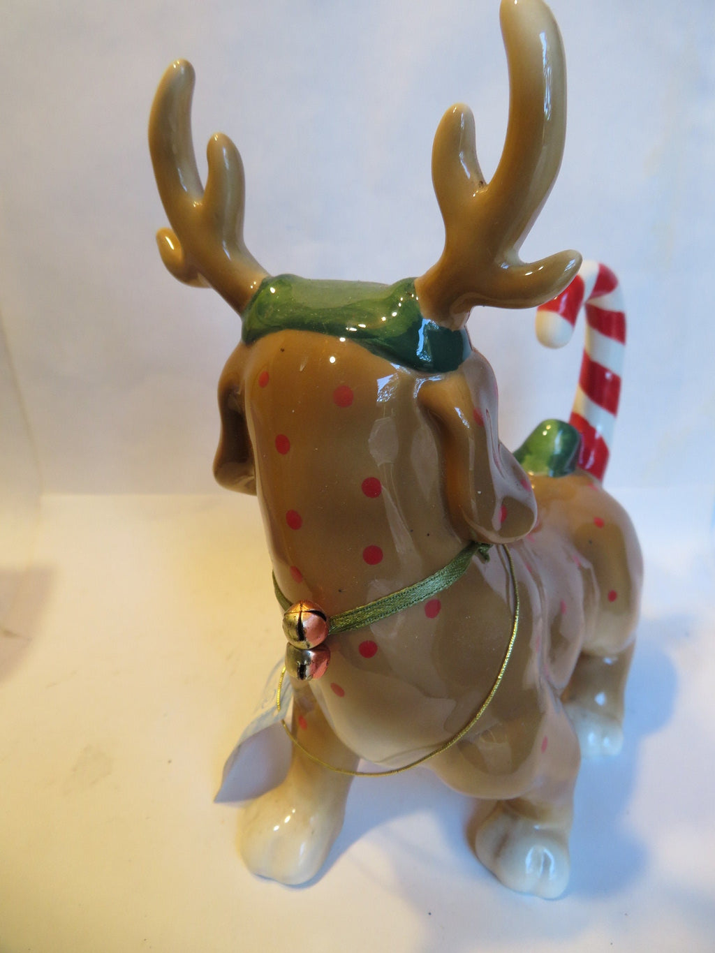 Dash — WhimsiClay Reindeer Dog Figurine by Amy Lacombe, with Dog Pins