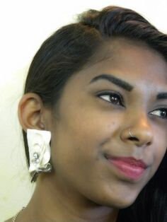 Dawn — WhimsiClay Bold Statement Ceramic Earrings by Amy Lacombe, with Cat Pin