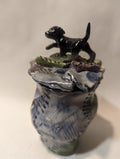 Labrador Puppy — Vintage WhimsiClay Covered Jar by Amy Lacombe, with Gift