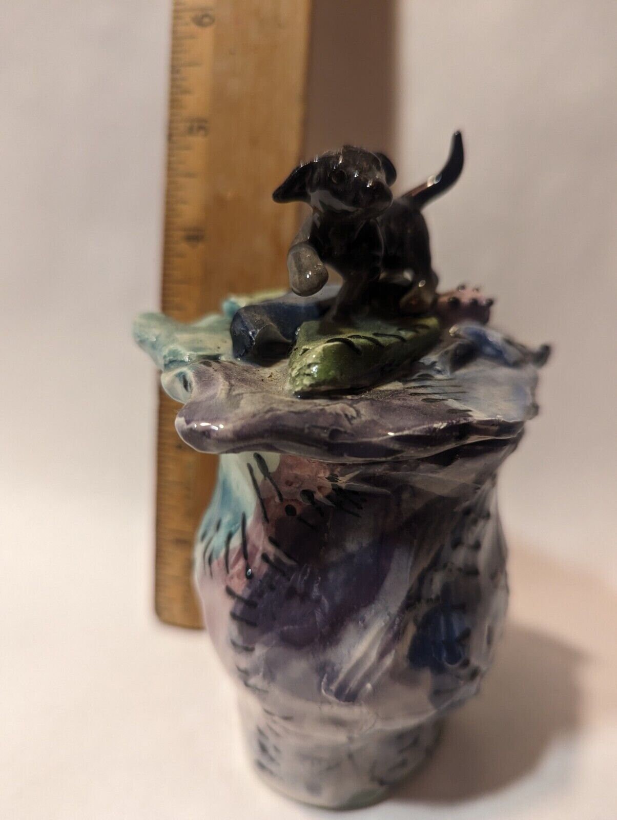 Labrador Puppy — Vintage WhimsiClay Covered Jar by Amy Lacombe, with Gift